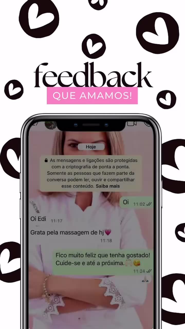 Vídeo com mensagem de cliente agradecendo pela massagem
